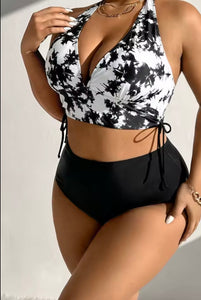 Conjunto de traje de baño floral de talla grande